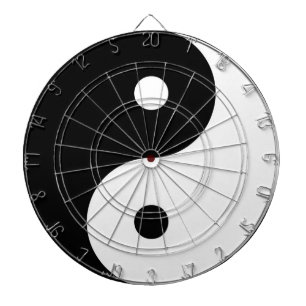 yin yang black white symbol dartboard