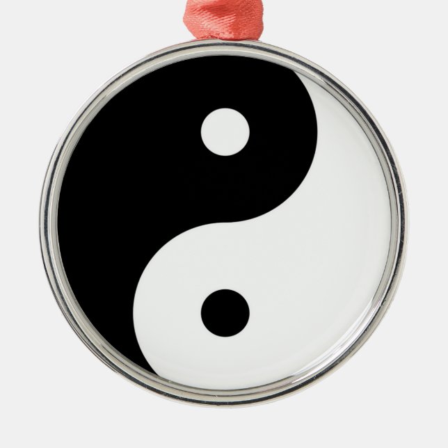 yin yang black white symbol metal tree decoration (Front)