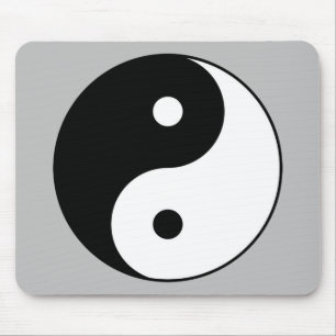 yin yang black white symbol mouse mat