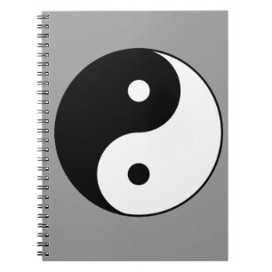 yin yang black white symbol notebook