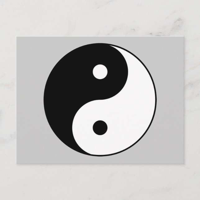 Yin Yang black white symbol Postcard (Front)