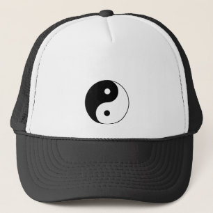 yin yang black white symbol trucker hat