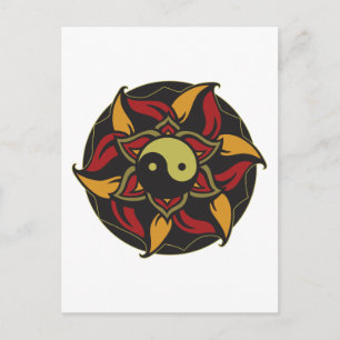 Yin Yang Blooming Lotus Postcard