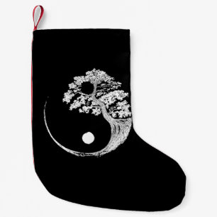 Yin Yang Bonsai Tree Japanese Buddhist Zen Small Christmas Stocking