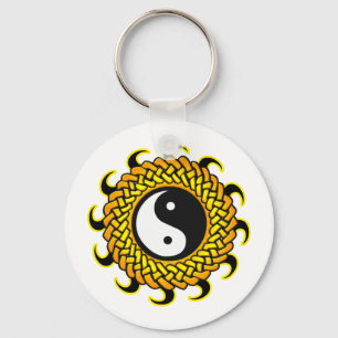 Yin Yang Braided Sun Key Ring