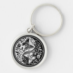 Yin Yang Butterflies Key Ring