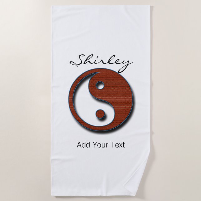 Yin Yang by Shirley Taylor Beach Towel (Front)