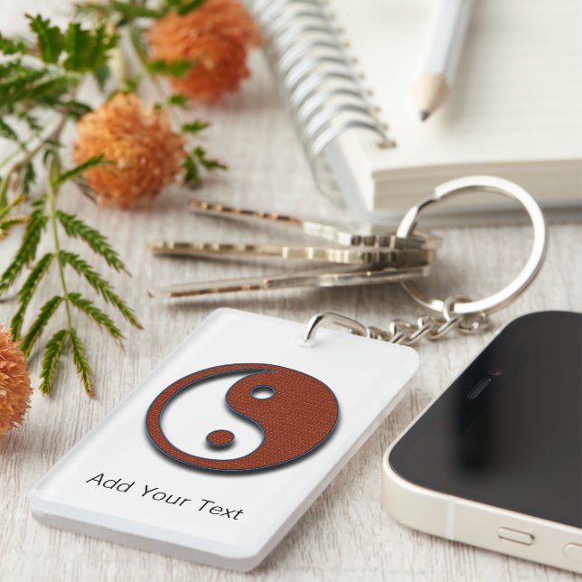 Yin Yang by Shirley Taylor Key Ring (Front Right)