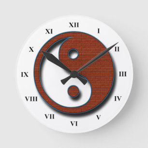 Yin Yang by Shirley Taylor Round Clock
