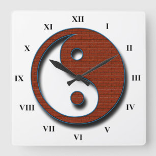 Yin Yang by Shirley Taylor Square Wall Clock