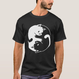 Yin Yang Cat Cute Spirituality Zen Meditation Bala T-Shirt