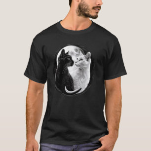 Yin Yang Cat Feng Shui Ying Yang Kitten Moonlit Ca T-Shirt