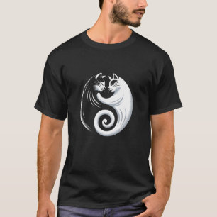 Yin Yang Cat Funny I Love My Cats Pet Owner Costum T-Shirt