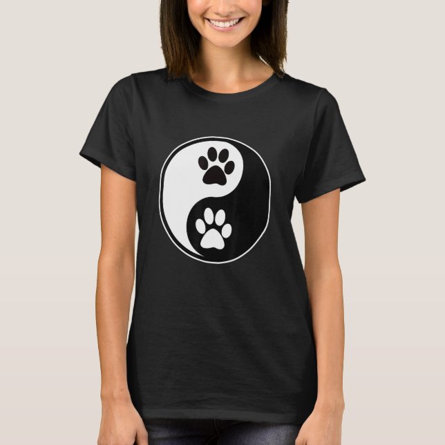 Yin Yang Cat Paw for Women and Men - Yin Yang T-Shirt (Front)