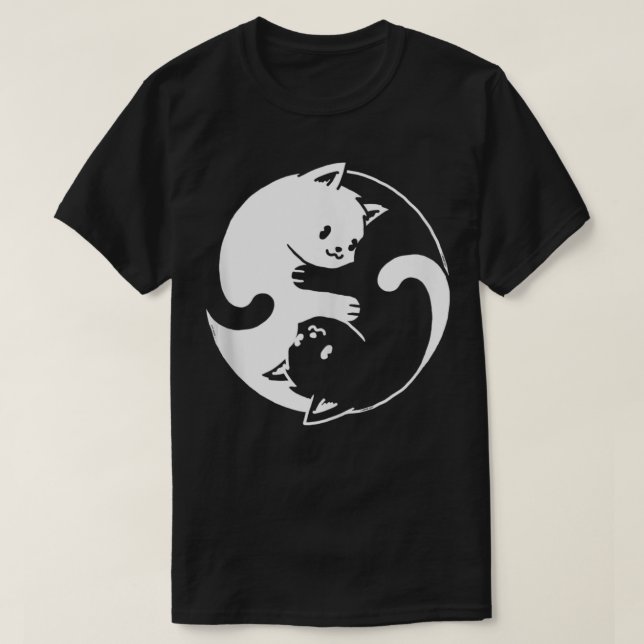 Yin Yang Cat Shirt I Love Cats Gift for Cat Lover  (Design Front)