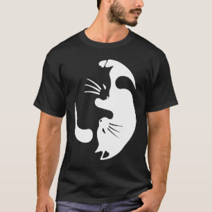 Yin Yang Cat Symbol Cute Black and White Cat Kitty T-Shirt