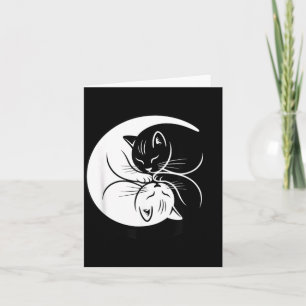Yin Yang Cats Black And White Cute Cat Lover Zen Card