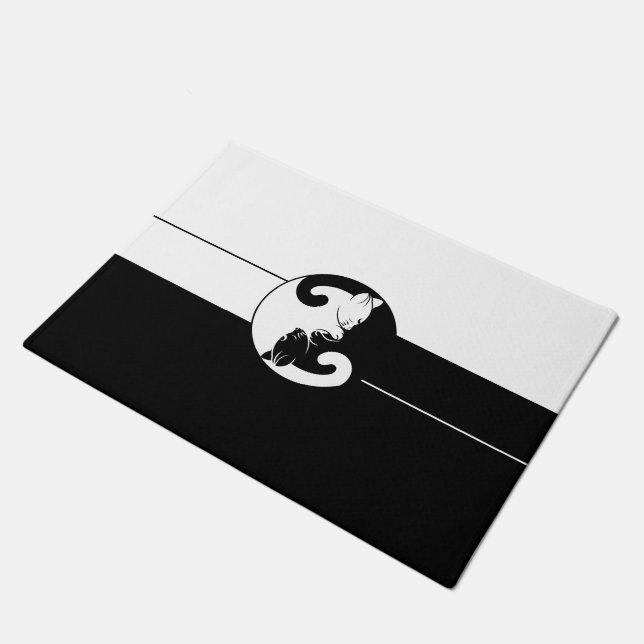 Yin yang cats doormat (Angled)