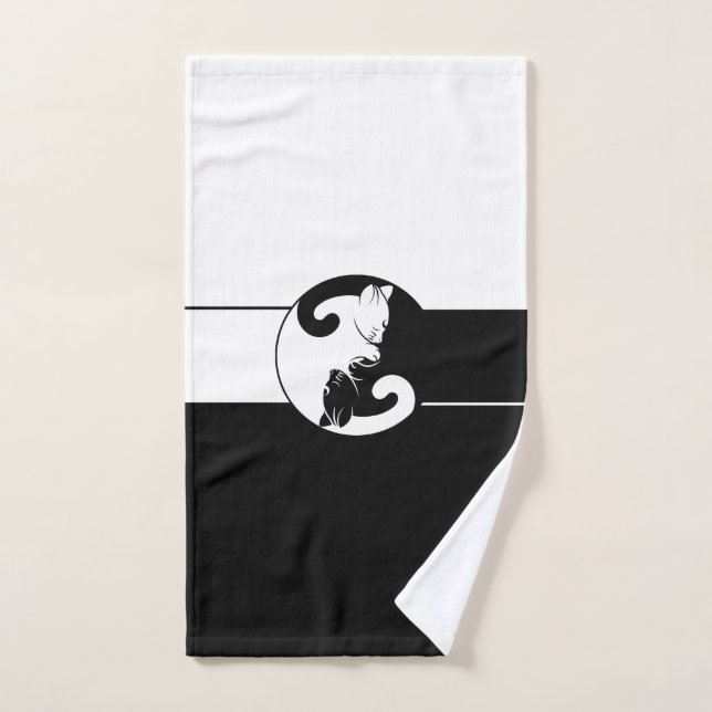 Yin Yang cats Hand Towel (Hand Towel)