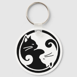 Yin Yang Cats Key Ring