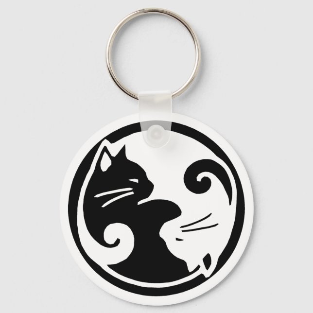 Yin Yang Cats Key Ring (Front)