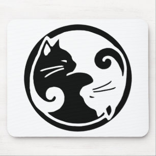 Yin Yang Cats Mouse Mat