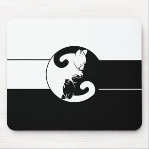 Yin yang cats mouse mat