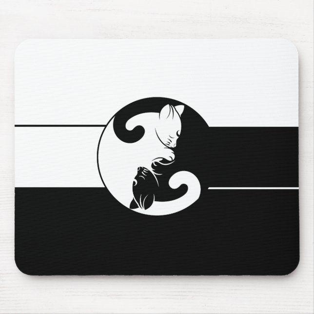 Yin yang cats mouse mat (Front)