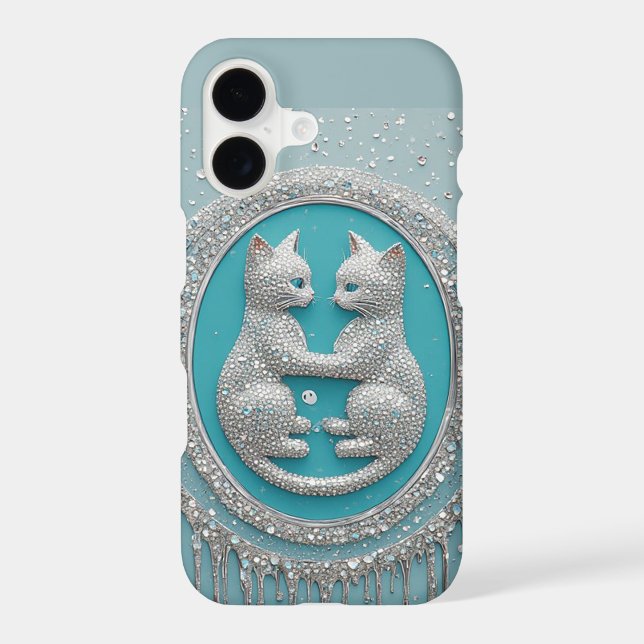 Yin Yang Cats Symbol With Light Blue Zen Texture (Back)