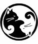 Yin Yang Cats Women's Ringer Tee - 18.80 Yin Yang Cats Women's Ringer Tee