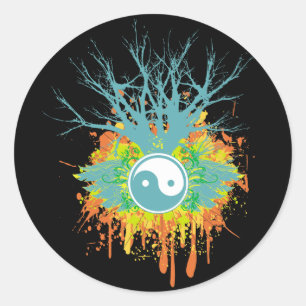 Yin Yang Chaos Classic Round Sticker