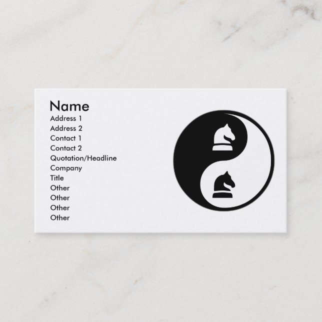 Yin Yang Chess Business Card (Front)