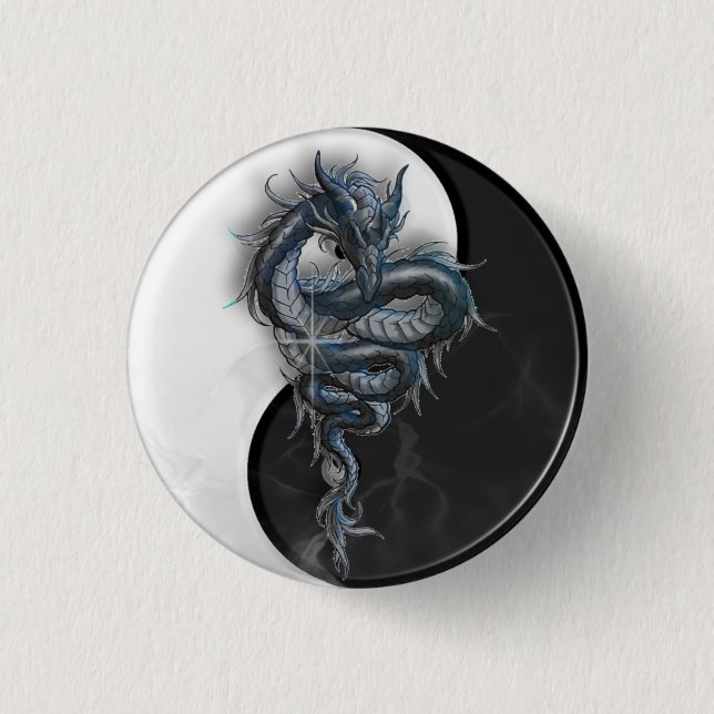 Yin Yang Chinese Dragon Badge (Front)
