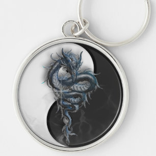 Yin Yang Chinese Dragon Large Key Ring