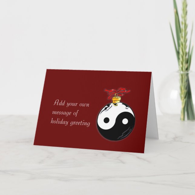 Yin & Yang Christmas Ornament Card (Front)