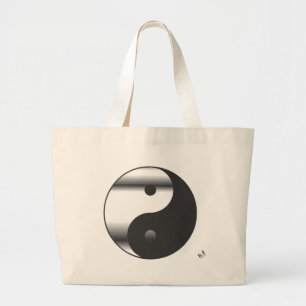 Yin Yang Chrome Large Tote Bag