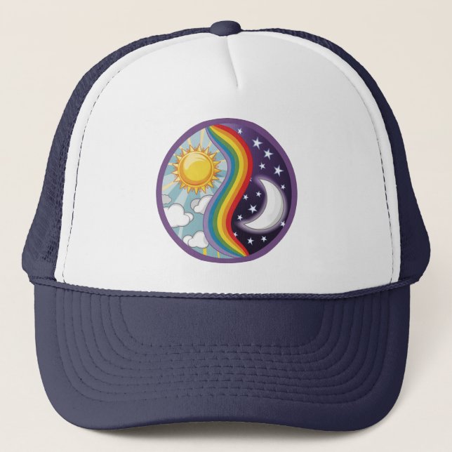 Yin Yang Circle day Trucker Hat (Front)