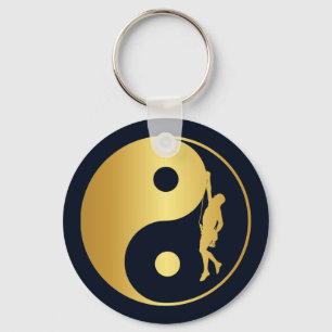 Yin & Yang Climber (gold) Key Ring