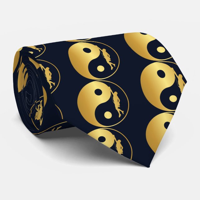 Yin & Yang Climber (gold) Tie (Rolled)