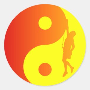 Yin & Yang Climber (Sunburst) Classic Round Sticker