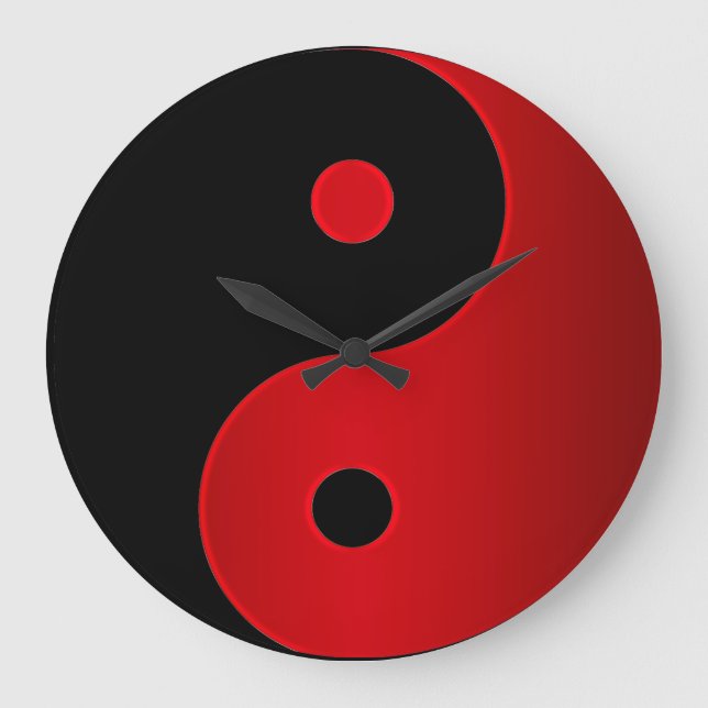 Yin Yang Clock in Red and Black (Front)
