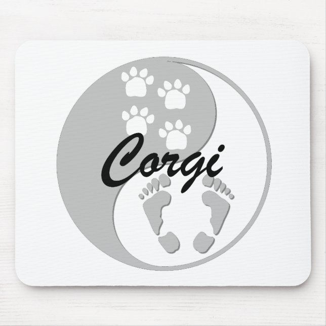 yin yang corgi mouse mat (Front)