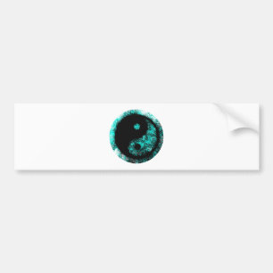 Yin Yang Cyan Black The MUSEUM Zazzle Gifts Bumper Sticker
