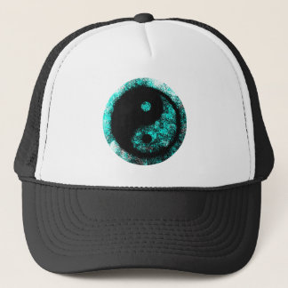 Yin Yang Cyan Black The MUSEUM Zazzle Gifts Trucker Hat
