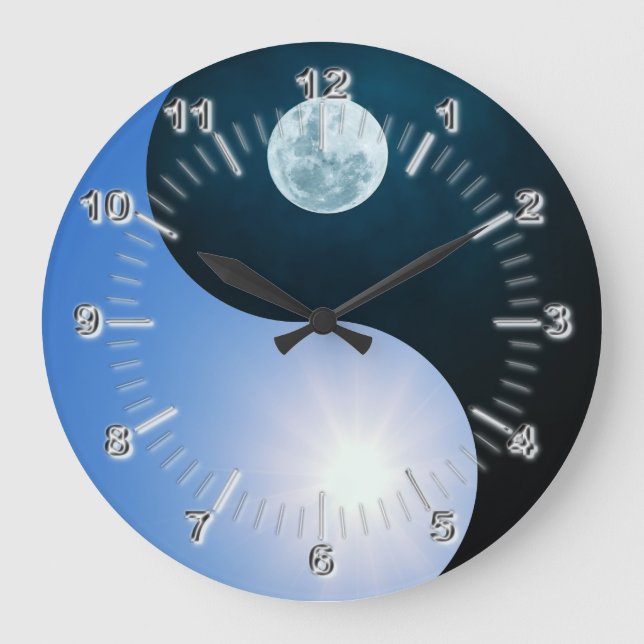 Yin yang day-night large clock (Front)