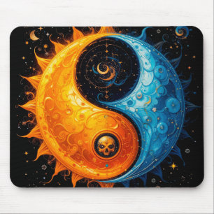 Yin Yang Design Representing Sun and Moon Mouse Mat