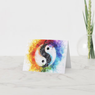Yin Yang Digital Art Holiday Card