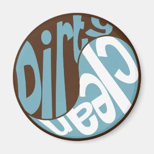 Yin Yang Dirty Clean Dishwasher Magnet Brown/Blue