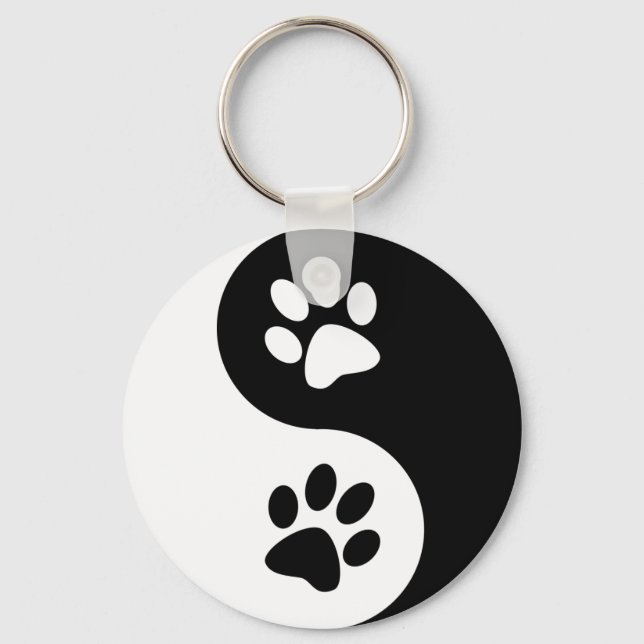 Yin Yang Dog Paws Key Ring (Front)