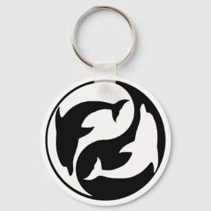 Yin Yang Dolphin Keychain
